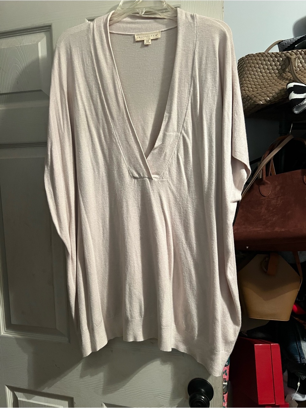 Lou & Grey Pale Pink V-Neck Tunic Sweater